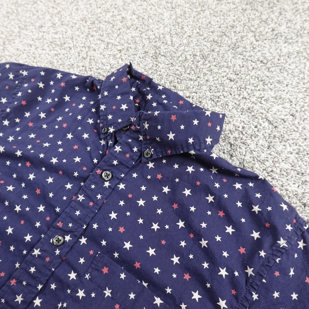 Denim & Supply Ralph Lauren Shirt Mens S Blue Patriotic Short Sleeve Button Up